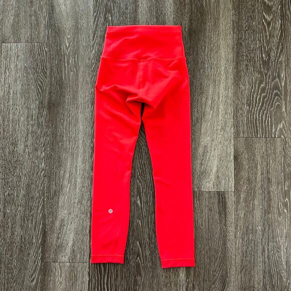 EUC Lululemon Wunder Train High-Rise Crop 23” Leggings Hot Heat Red Size 2 Train - Picture 5 of 15